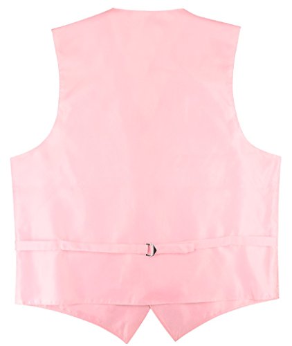 Vesuvio Napoli Men's Paisley Design Dress Vest & Bow Tie PINK Color BOWTie Set for Suit Tuxedo2