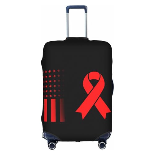Travel Luggage Cover Vintage Hiv Aids Awareness Fashion Washable Baggage Suitcase Protector Fit For Luggage X-Large