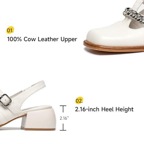 Image of BEAU TODAY Women's Beige Mary Jane Pumps, Size 12, Casual Dress Shoes for Women, Spring /Autumn /Fall, Platform Heel, Leather Sole