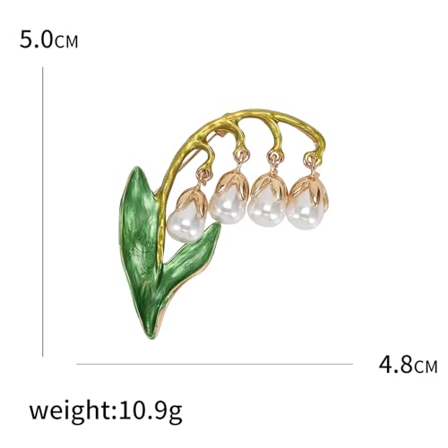 Image of Rhinestone Flower Brooch 18K Gold Plated Flower Floral Brooch Elegant Pearl Lapel Pin Costume Jewelry Thanksgiving Day Birthday Wedding Gifts for Mom Wife