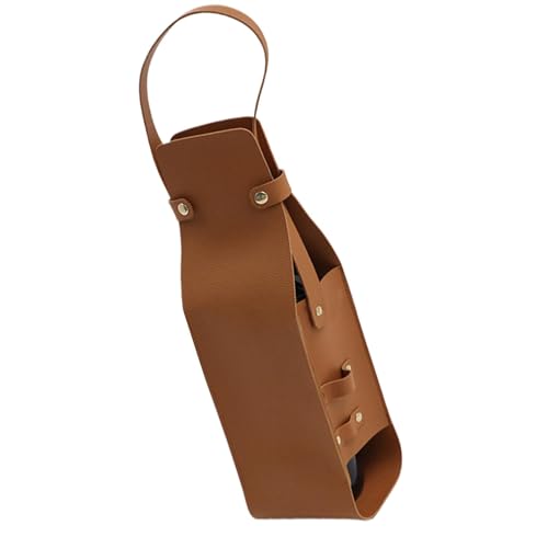Bolsa de Vino de Cuero - Tote para Vino, Estuche de Cuero PU para una Sola Botella | Portabotellas de Licor, Decoraciones Reutilizables para Botellas de Vino, portavinos para Mujeres
