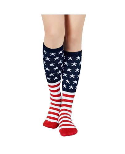 Image of American Trends Women's Knee High Socks, Novelty Holiday Printed Tall Tube Socks, Casual & Party Athletic Sports Stockings
