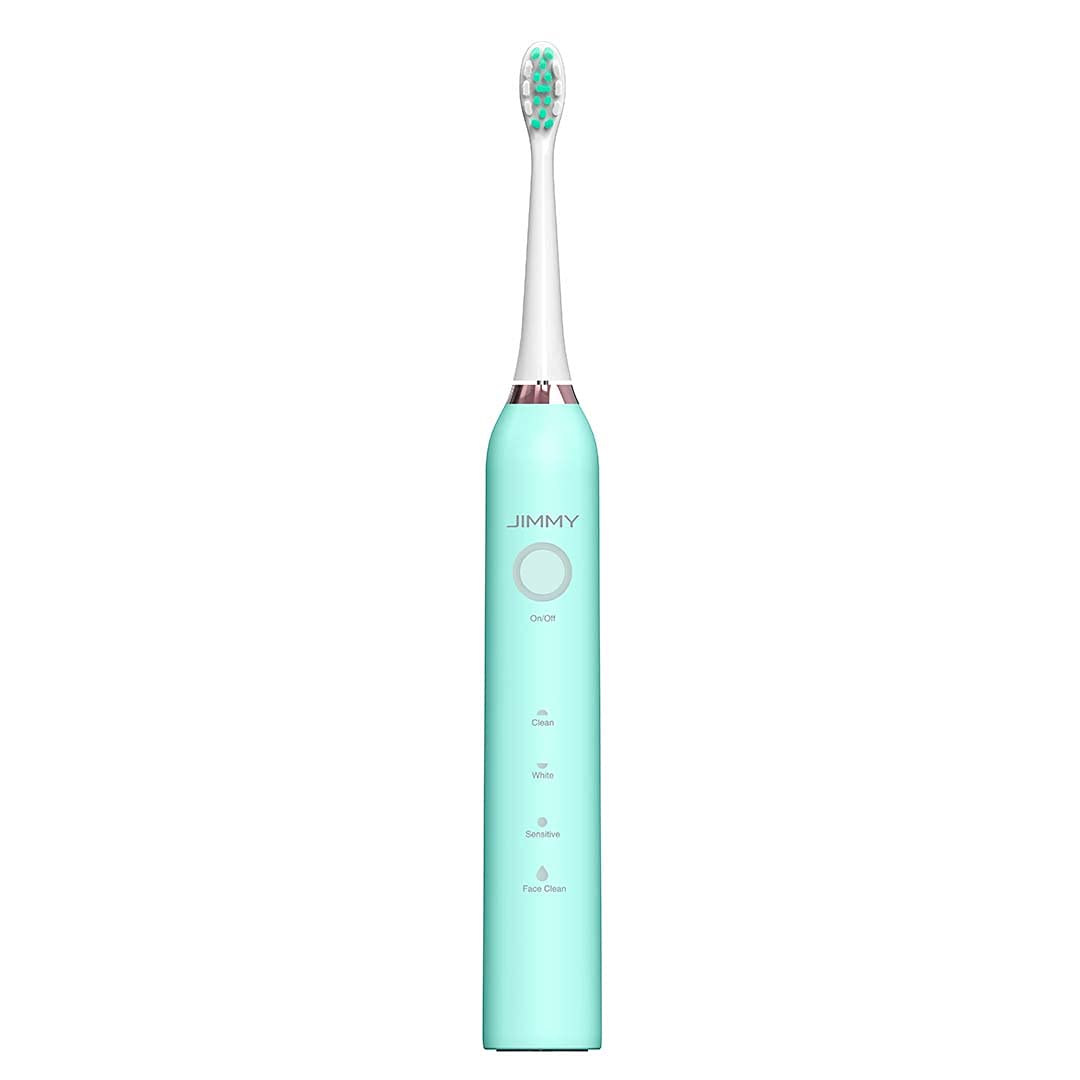 JIMMY T6 Brosse à dents électrique sonique IPX7, avec 4 modes d'utilisation, tête de rechange et fonction de soins de la peau avec tête spécifique pour le visage