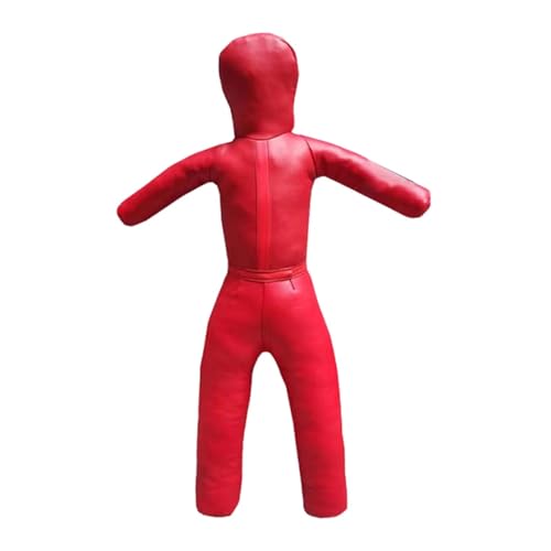 Milageto Muñeco de Entrenamiento de Lucha, sin Relleno, para Taekwondo, portátil, para Entrenamiento de Karate, Resistente, Multiusos, 110 cm de, de Cuero, Rojo