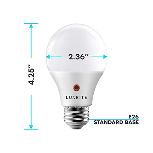 Luxrite LR21473 A19 Led Dusk To Dawn Light Bulbs Outdoor Lighting, 60 Watt Equivalent, Enclosed Fixture Rated thumb #4