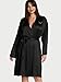 Victoria's Secret Angel Essentials Backstage Satin Sparkle Short Robe, Black Fashion Show, XL/XXL