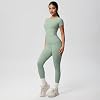 Set de entrenamiento para mujer de dos piezas, playera deportiva y leggings de cintura alta, ropa activa para gimnasio, correr y yoga 6