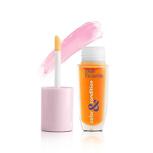 Image of Blue Heaven Color & Condition tinted lip oil for women, lip gloss infused with Cranberry, Raspberry & Hazelnut oil, Hydrating & Softening - Cloudberry Clear, 4.2ml
