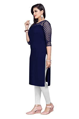 Image of Dream Beauty Fashion Poly Net Straight Crepe Formal Casual Kurta /Kurti for Women and Girls