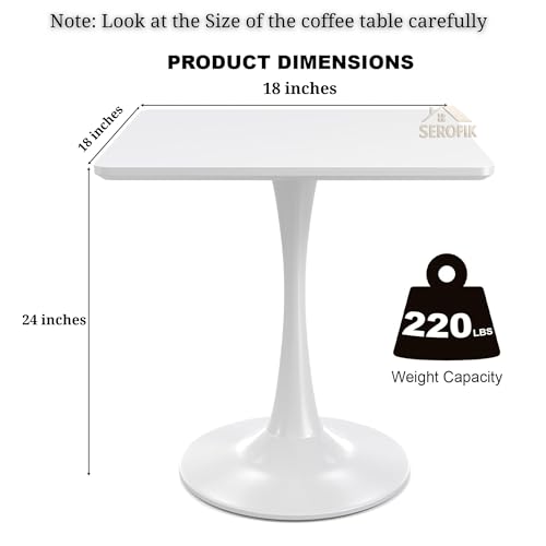 Image of Square Wooden Pedestal Table, Accent Bedside Table,Modern Coffee End Table for Living Room, Bedroom and Balcony with Square Design Table (White)