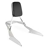 Newsmarts Motorcycle Rear Passenger Backrest Sissy Bar Backrest W/Luggage Rack for Suzuki for Boulevard M109R 2006-2015 / M109RZ Limited 2007-2011, Chrome