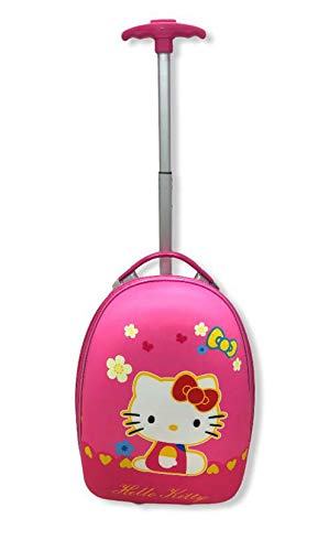 Kidzz Hard Canvas Luggage Trolleybag for Teens - Backpack for Kids, Cartoon Travel Bag Suitcase for Girls/Boys (Hello Kitty)