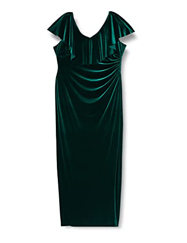 Gina Bacconi Damen Maxikleid Samt Cocktailkleid, dunkelgrün, 48 Cover