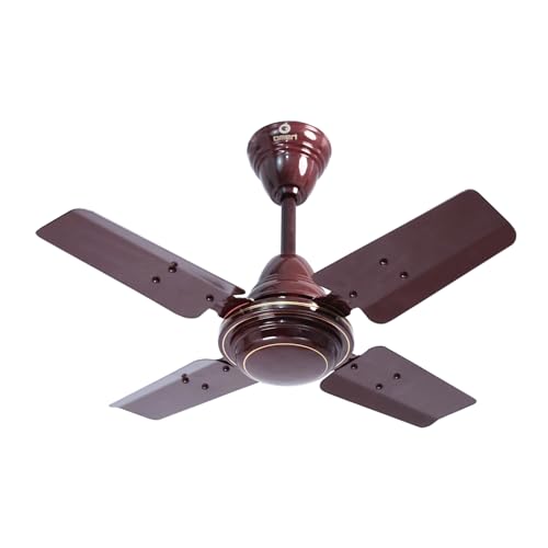 Image of Omen Changing Lives Durby 600 mm /24 inch Ceiling Fan | 900 RPM,Ultra High-Speed 4-Blade Decorative Fan | Energy-Efficient Performance | Powerful Air Delivery | 2-Year Warranty (Brown)