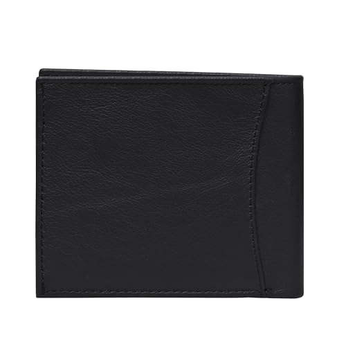 Image of K-Lite Men's Bi-Fold Wallet | Elegant, Slim & Durable Design with Card Organizer, Photo Holder, Zip Pocket & Front Card Slot | Stylish Everyday Use (Black)