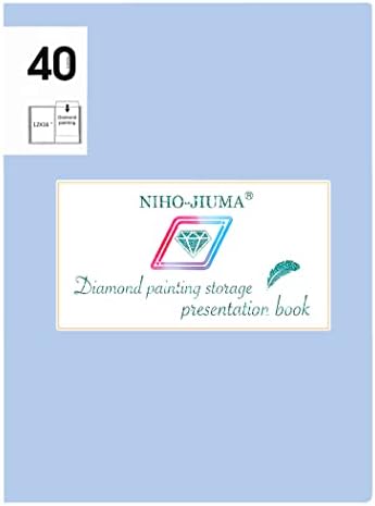NIHO-JIUMA A3 Diamond Painting Storage Book, 40 Pages Diamond Art Portfolio Painting Storage Book in Blue, Suitable for 30X40cm/12x16 Inches Diamond Painting.