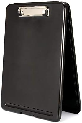Hongri Plastic Clipboard with Storage, Open Nursing Clipboard Foldable Storage for Nurses, Lawyers, Students, Classroom, Office, Women, Man, Size 13.4" x 9.4" X 0.9", Black