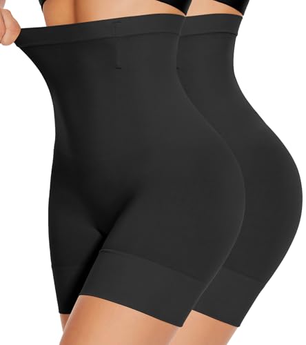 Image of YADIFEN Tummy Control Shapewear Shorts Women Thigh Slimmer High Waisted Shapewear Shorts Under Dress