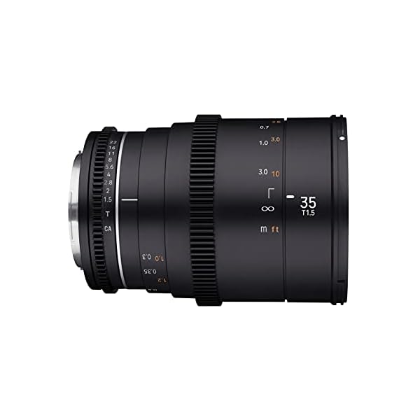 Samyang MF 35mm T1,5 VDSLR MK2 Canon EF–lichtstarkes T1,5 Weitwinkel Cine- und Video Objektiv für Canon EF Mount, 35 mm Festbrennweite, Follow Focus Zahnkränze Vollformat und APS-C, 8K Auflösung – Bild 6
