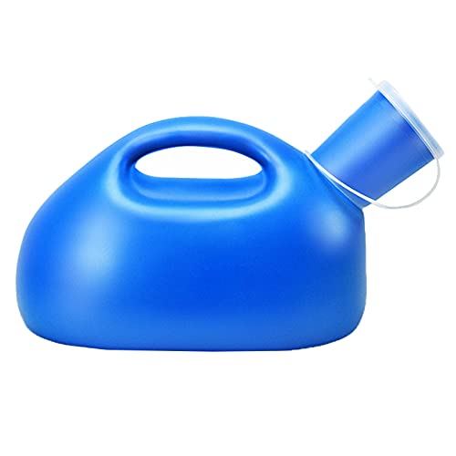 YNGJUENCP Urinals for Men 2000 Ml Portable Male Urinal Urine Collection Container for Adults/Large Plastic Pee Holder for Elderly Travel Driving Camping (Blue)