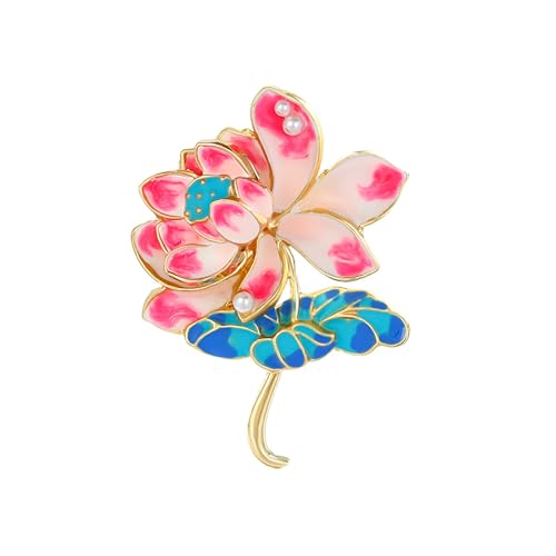 Image of Rhinestone Flower Brooch 18K Gold Plated Flower Floral Brooch Elegant Pearl Lapel Pin Costume Jewelry Thanksgiving Day Birthday Wedding Gifts for Mom Wife