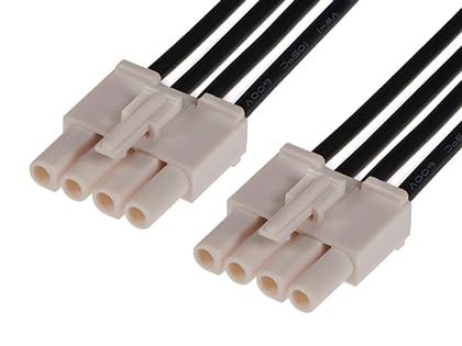 Molex/Waldom, 216290-1041, Cable Assembly AC Power 0.15m Wire to Board to Wire to Board 4 to 4 POS F-FCrimp-Crimp 14AWG (27 Item/s)
