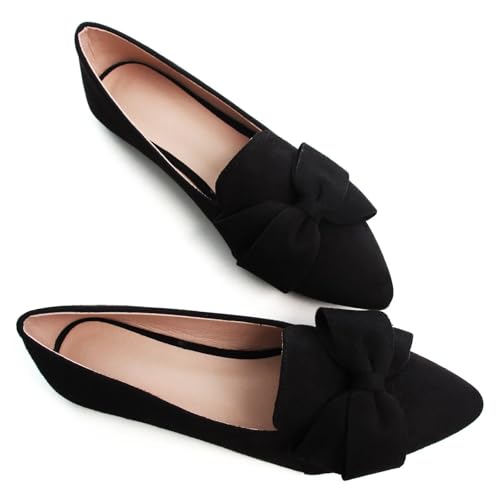 SAILING LU Bows Ballet Flats for Women Comfortable Women's Flat Shoes Pointed Toe Memory Foam Slip on Flats Shoes2