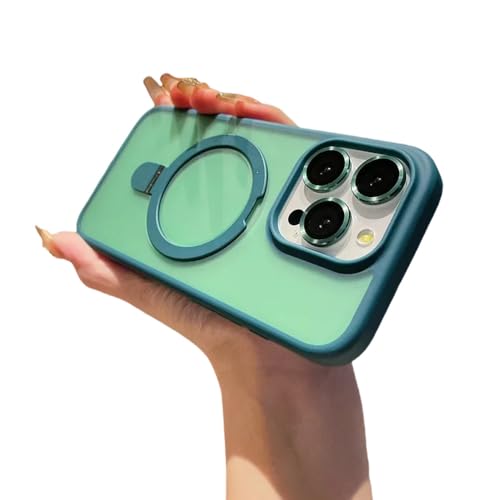 Coque iPhone 15 verte magnétique anti-chute qui protège la lentille de l'appareil photo