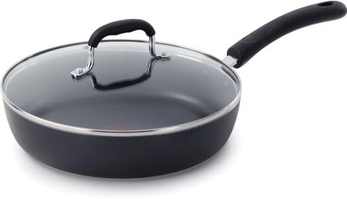 T-fal Experience Nonstick Fry Pan with Lid 10 Inch Induction Cookware, Pots and Pans, Dishwasher Safe Black