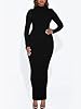 Women's Long Sleeve Bodycon Dress Maxi Mock Neck F... #3