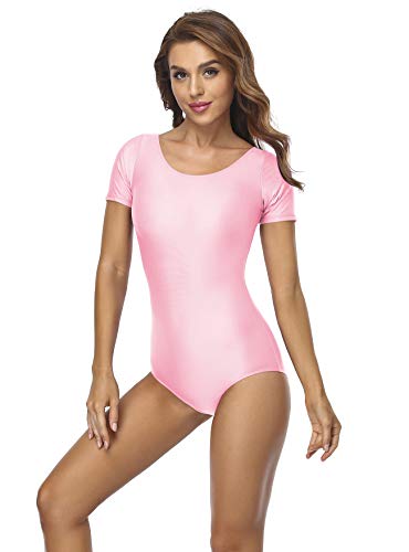 Image of speerise Womens Spandex Dance Leotard Short Sleeve