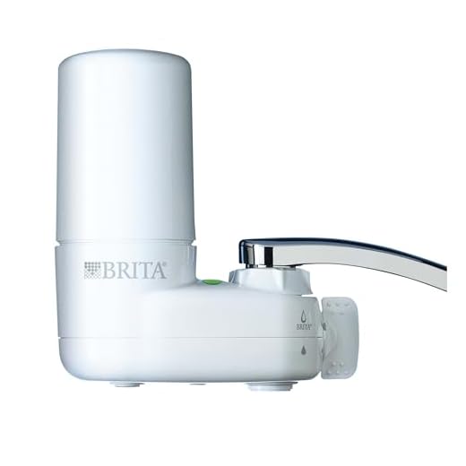 Brita Faucet Mount Water Filter System, White, No-Wait Filtration, Easy Install, Multi-Use Tap Water Filter for Kitchens, Bathrooms & Small Spaces