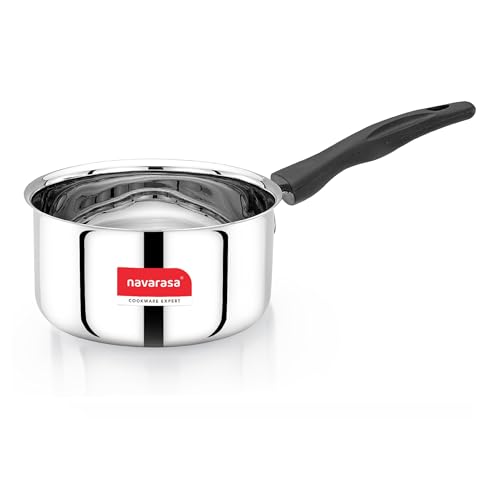 Image of Heavy Gauge Stainless Steel Sauce Pan | Tea Pan | Chai Pan | Milk Pot with Handle | 1.5 Liter | Induction & Gas Stove Compatible