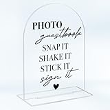 Photo Guest Book Sign for Wedding Reception Decor Photo Booth Sign Stuff Acrylic Wedding Arch Table Signs for Ceremony and Reception 7 x 5 Inches