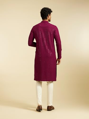 Image of DIWAS BY MANYAVAR Men's Viscose Embroidered|Sequined Kurta (1pc)