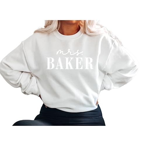 Up2ournecksinfabric - Mrs Sweatshirt - Custom Mrs Sweatshirt - Honeymoon Outfit - Wedding Gift - Bride Crewneck - Bridal Gift - Bachelorette Gift - Maid of Honor Gift