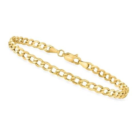 Canaria 4.3mm 10kt Yellow Gold Curb-Link Bracelet. 8 inches Cover