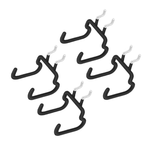 Mikikit 4pcs Peg Board Hook Heavy Duty Pegboard Hook Locks Hanger Peg Board Drill Holder Tools Jewelry Hooks Garage Hooks Heavy Duty Power Pegboard Cup Holder Tape Peg Boards Rubber Black