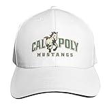 Cal Poly Mustangs Cap Adjustable Printed Hiphop Baseball Hat White