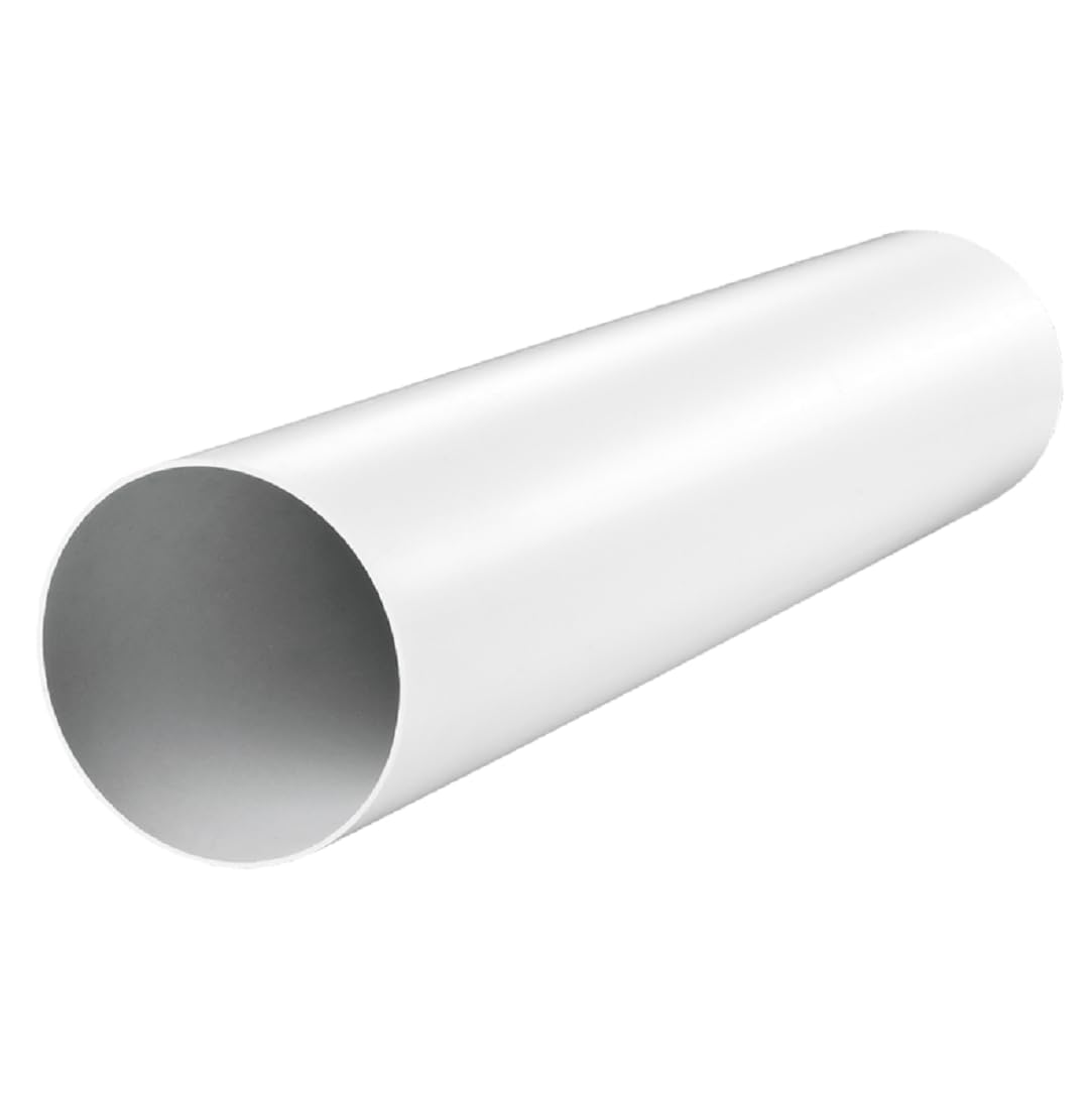 Tubo rotondo in PVC per sistema di ventilazione, diametro 100-125-150mm, lunghezza 0,5-1-1,5m, tubo per aspirazione e scarico, canale di ventilazione ABS in plastica bianca, canale rotondo, sistema di