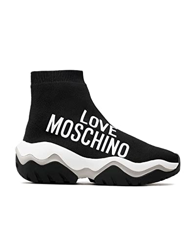 Baskets noires Love Moschino en caoutchouc pour un style sportswear chic