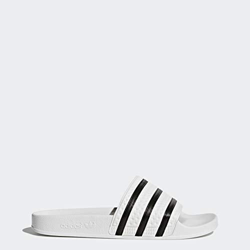 adidas Originals Men's Adilette Sandal, White/Black/White, 42