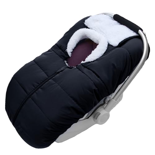 Image of Fairy Baby Winter Car Seat Cover for Babies Carseat– Waterproof, Warm Car Seat Cover Baby – Universal Winter Cover for Back Seat, Infant Car Seat & Baby Carseat（Black）