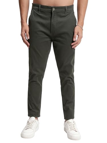 Image of Highlander Men's Slim Fit Formal Trousers | Ankle Length |Smart Trousers for Men | Chino Trousers for Men|Elegant Design | Comfortable Fabric for Daily Work & Formal Occasions