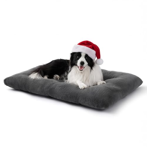 BEDSURE Hundebett Waschbar Extra Groß - XL Hundekissen Bett Beruhigende Hundematratze mit Rutschfestem Boden, Hund Angst Kissen für Sehr Große Haustiere, Grau, 104x69x8cm