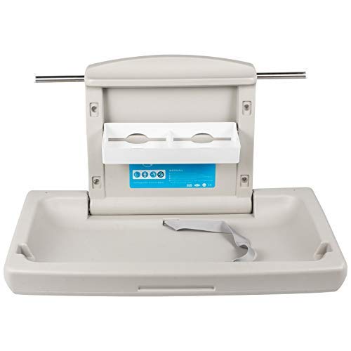 VEVOR Cambiador Bebe Pared Cambiador Bebe Plegable Pared 33,5x22,4x18,5' Cambiadores de Pared Cambiador de Pañales de Pared Horizontal Gris Cambiador de Pared HDPE, para Baños Públicos o Privados