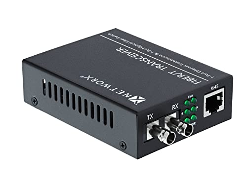 Image of Networx Gigabit Ethernet Fiber Media Converter - UTP to 1000Base-LX - ST Multimode, 5...