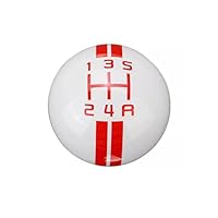 Auto pookknop Universele 5-Speed ​​Auto Pookknop voor Ford voor Mustang GT500 Manual GearShift Shifter Stick Hendel Pen POMO MT Hoofd Bal Versnellingsknop (Kleur : White Red