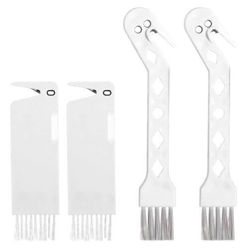 Image of 4 PCS Handheld Vacuum Brush Cleaner Tool, Universal Vacuum Brush Cleaning Tool, 2-in-1 Roller Cleaning Tools for Sweeping Robot (White)