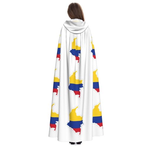 Cape à capuche Colombie pour cosplay Halloween et fêtes de Noël